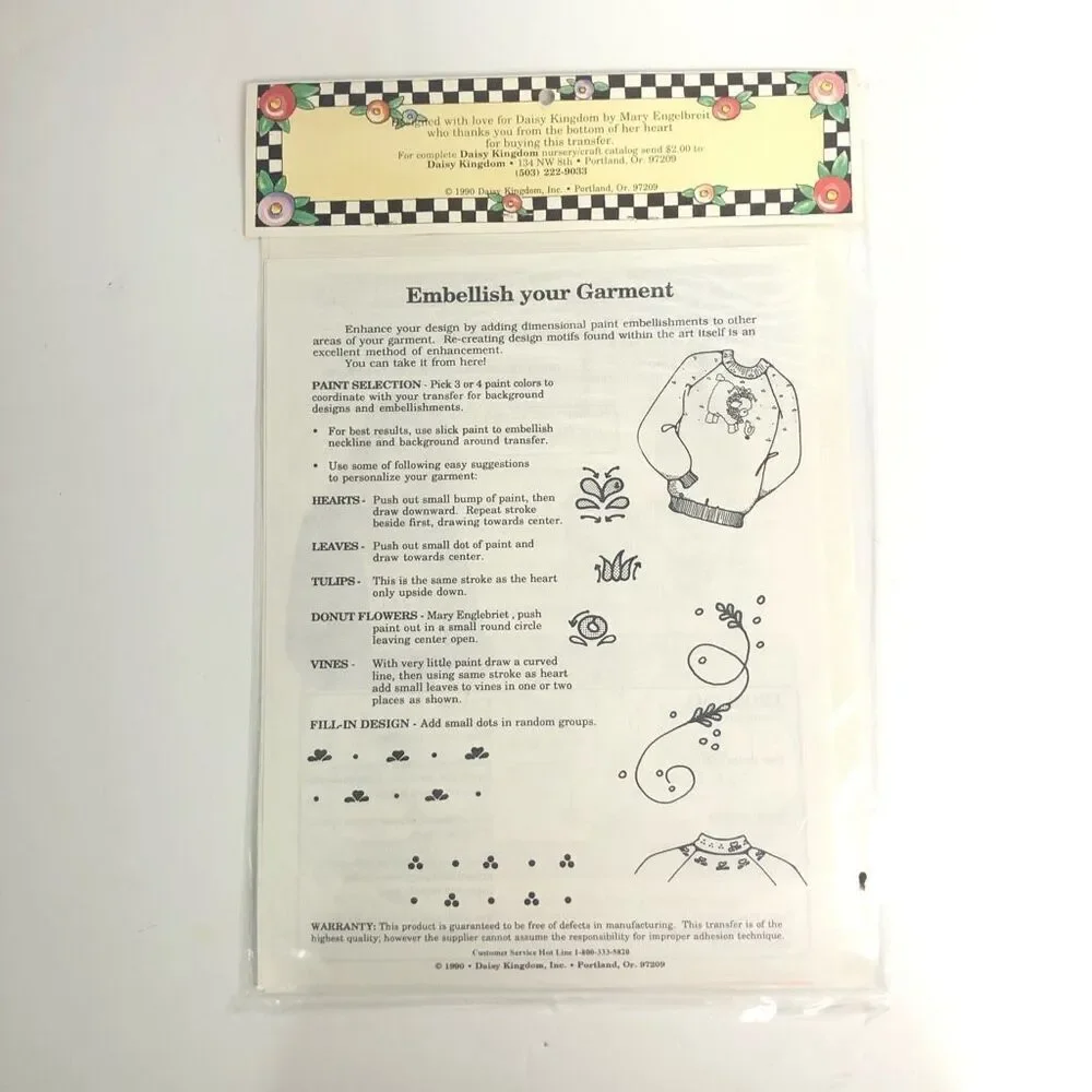 daisy kingdom iron on transfer happy easter 6525 by mary engelbreit‎ vintage 90s